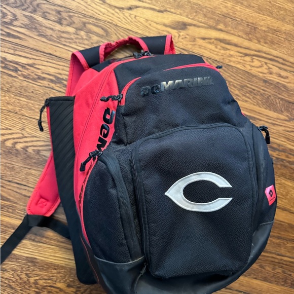DeMarini Voodoo OG baseball backpack in scarlet red and black. - Picture 10 of 12